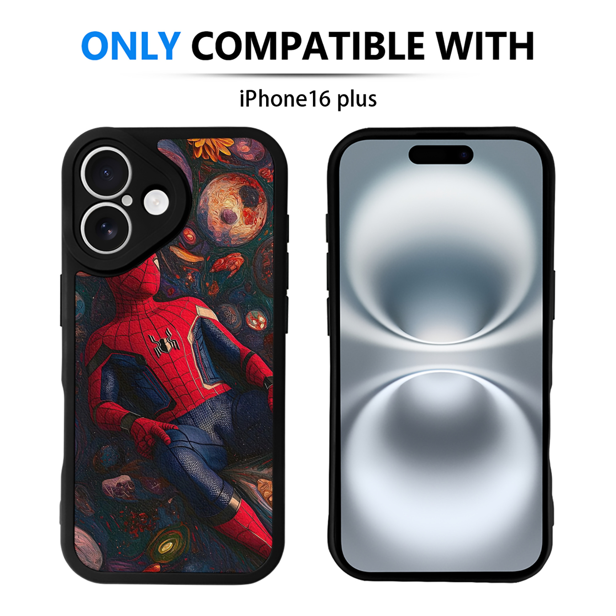 （画像用） Spider Man スパイダーマン 【iPhone 16シリーズ対応】シリコンスマホケース（レザー調） 材質：シリコン